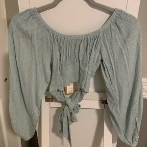 crop teal blouse - vintage havana